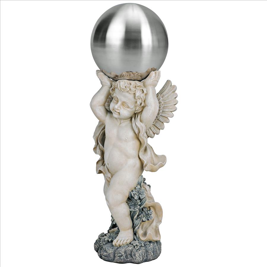 Cheltenham Garden Metal Gazing Globe Cherub Statue