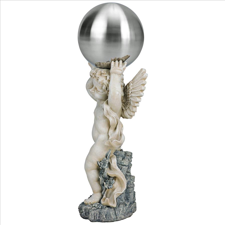 Cheltenham Garden Metal Gazing Globe Cherub Statue