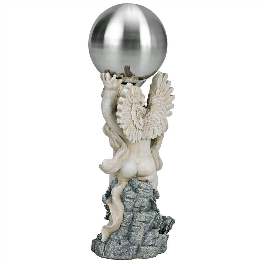 Cheltenham Garden Metal Gazing Globe Cherub Statue