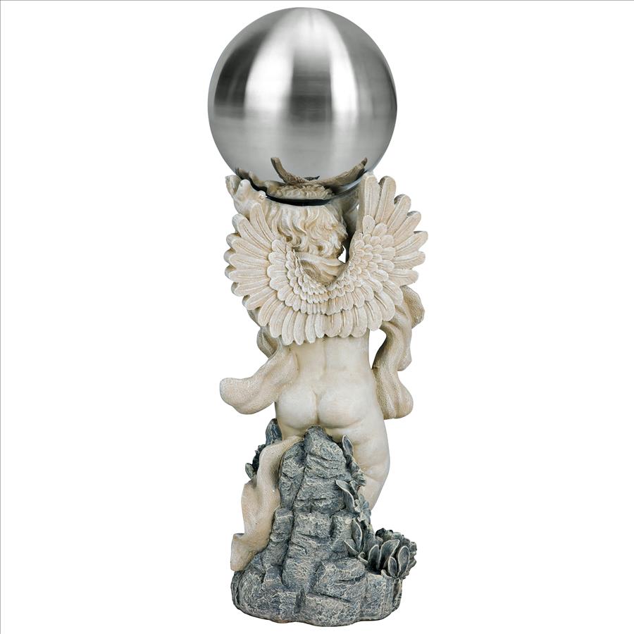 Cheltenham Garden Metal Gazing Globe Cherub Statue