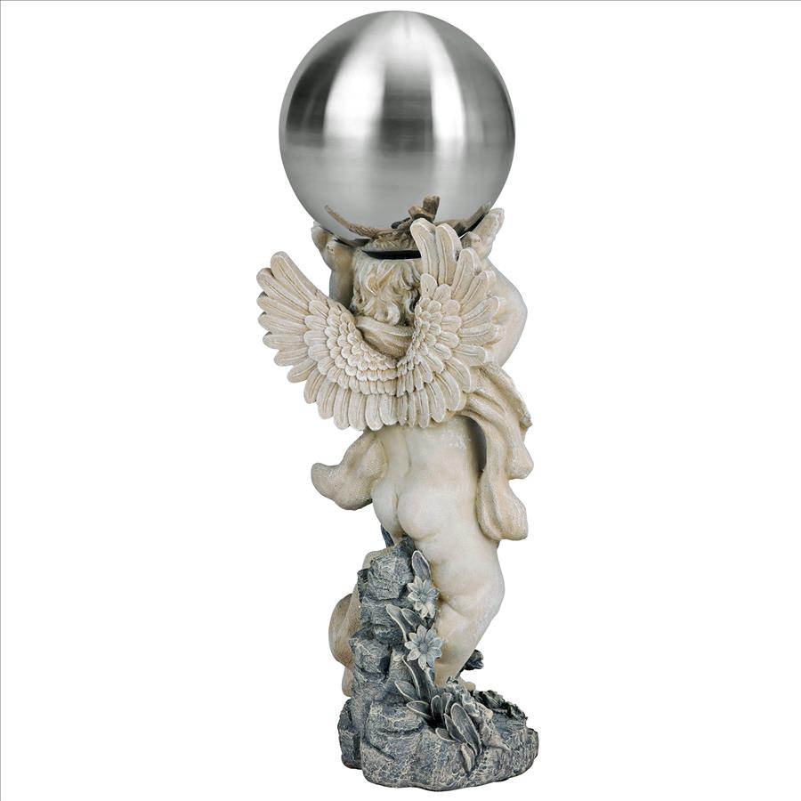 Cheltenham Garden Metal Gazing Globe Cherub Statue