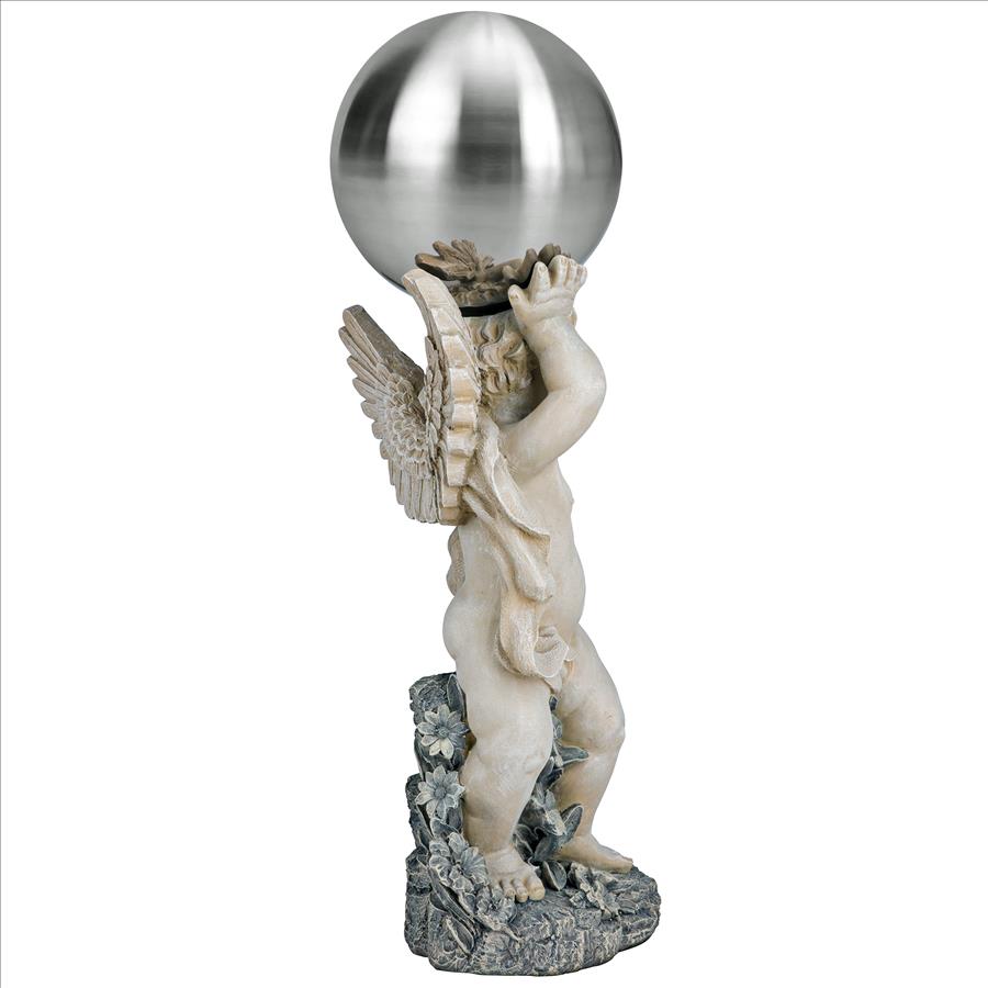 Cheltenham Garden Metal Gazing Globe Cherub Statue