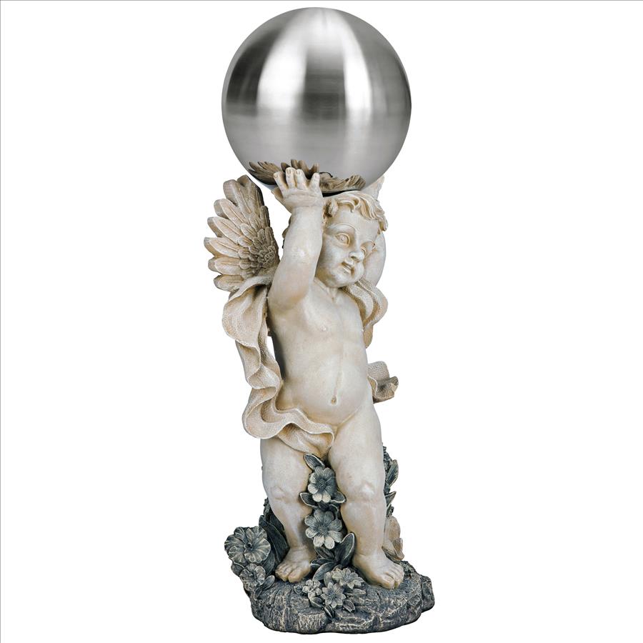 Cheltenham Garden Metal Gazing Globe Cherub Statue