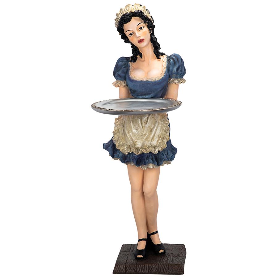 Genevieve the Buxom French Maid Sculptural Pedestal Table