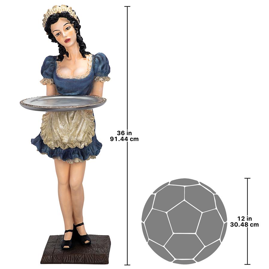 Genevieve the Buxom French Maid Sculptural Pedestal Table