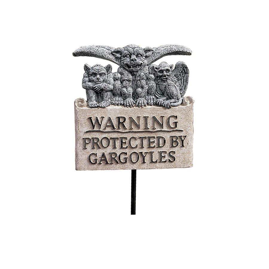 Beware of Gargoyles Sign Garden Stake Wall Sculpture: Each