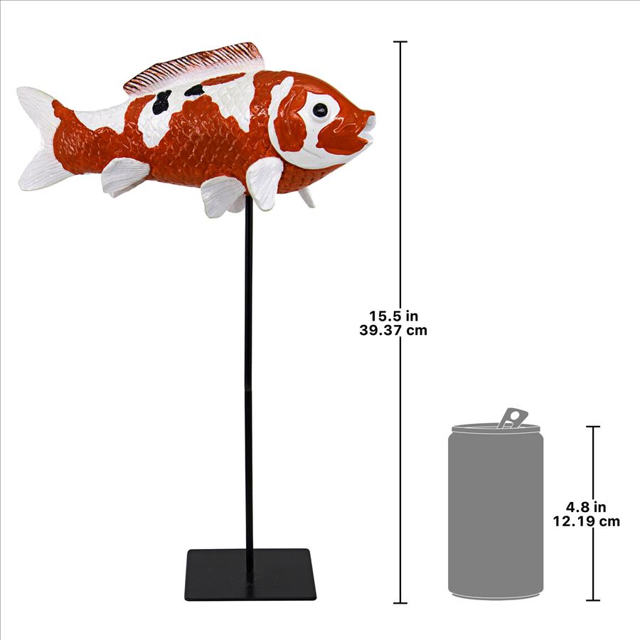 Japanese Floating Koi Fish Statue: Large