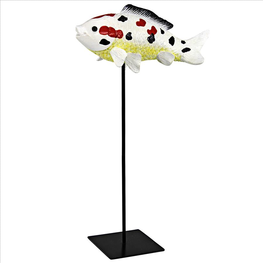 Japanese Floating Koi Fish Statue: Medium