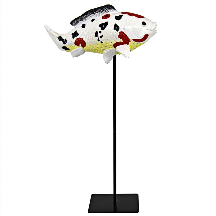 Japanese Floating Koi Fish Statue: Medium