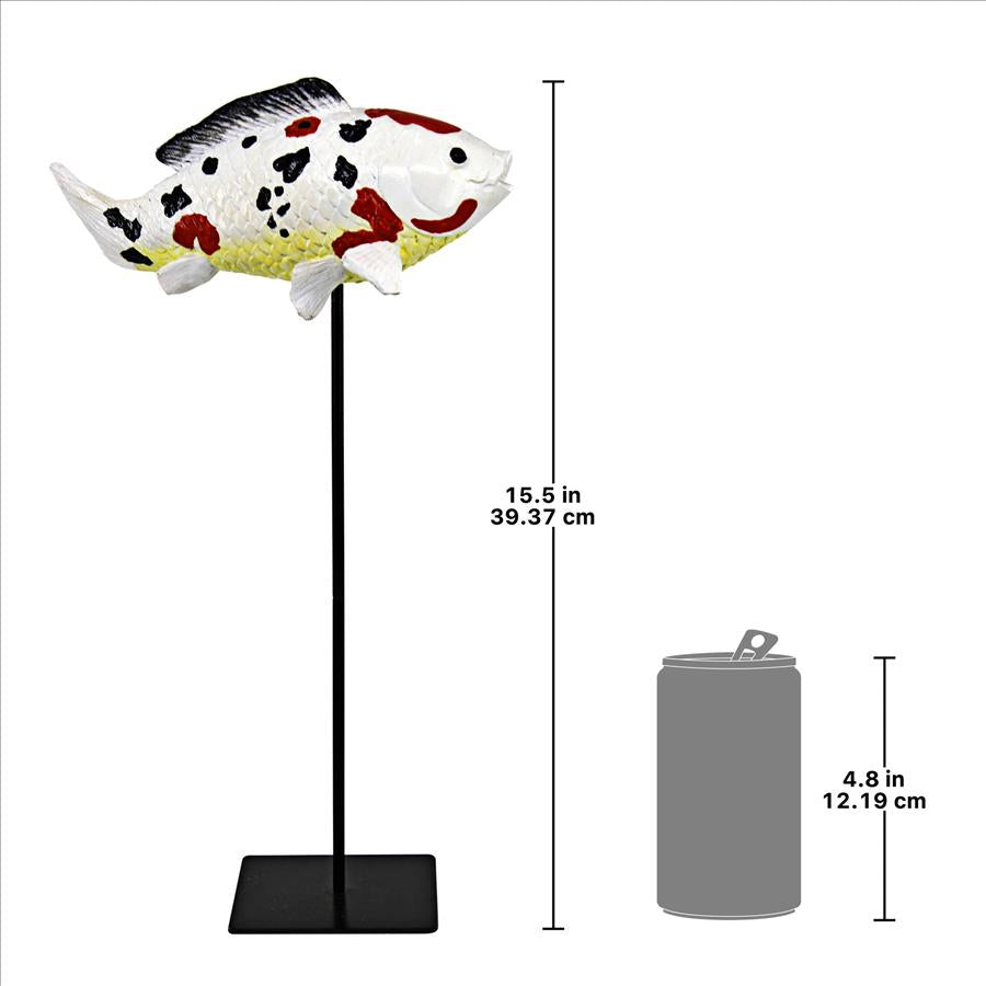 Japanese Floating Koi Fish Statue: Medium