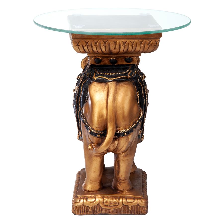 Maharajah Elephant Glass-Topped Sculptural Table