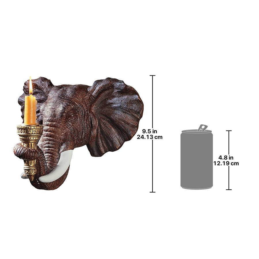 Elephant Sculptural Wall Candle Sconce: Each