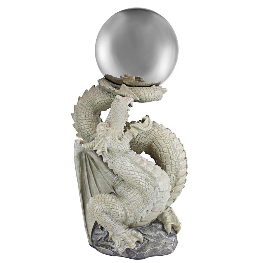 Sir Sagremor's Dragon Metal Gazing Globe Garden Statue