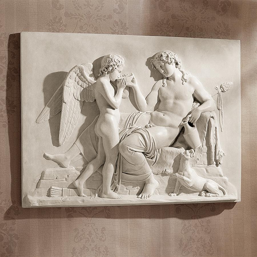 Eros and Dionysus High Relief Frieze Wall Sculpture