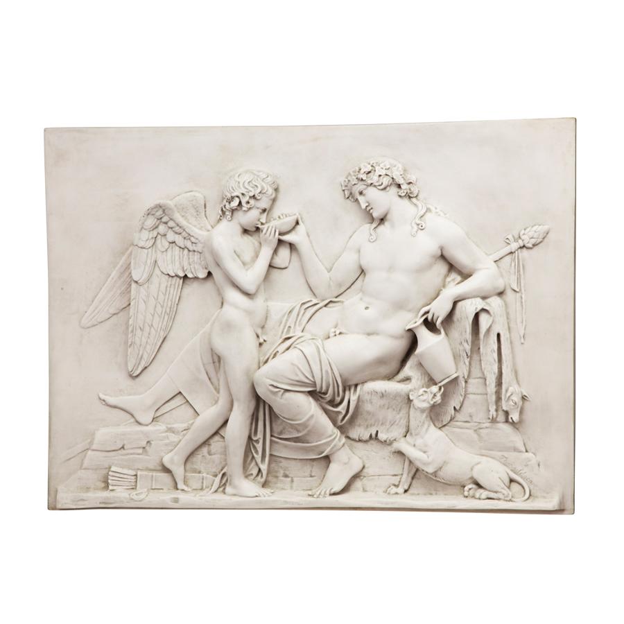 Eros and Dionysus High Relief Frieze Wall Sculpture