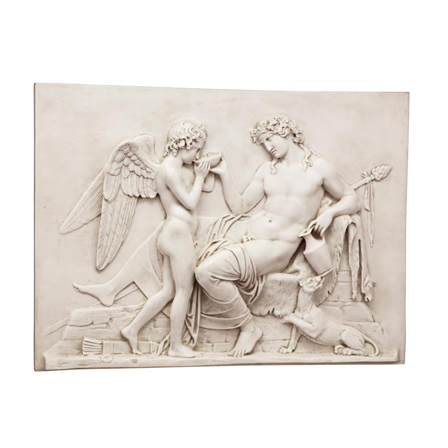 Eros and Dionysus High Relief Frieze Wall Sculpture