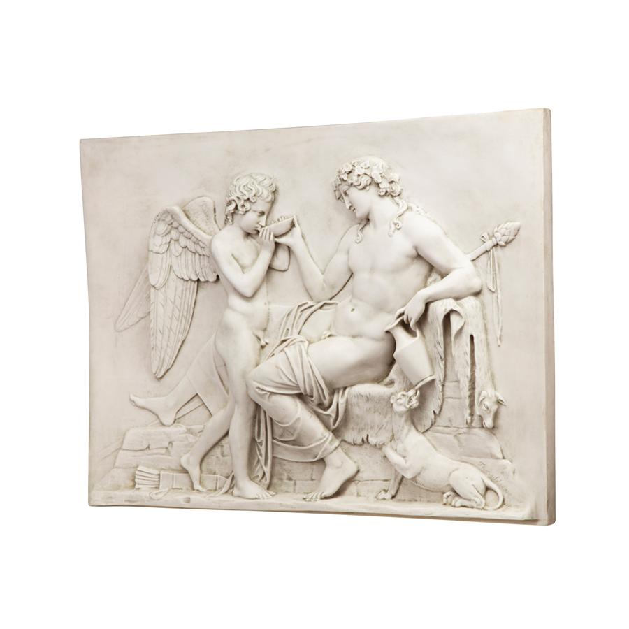 Eros and Dionysus High Relief Frieze Wall Sculpture