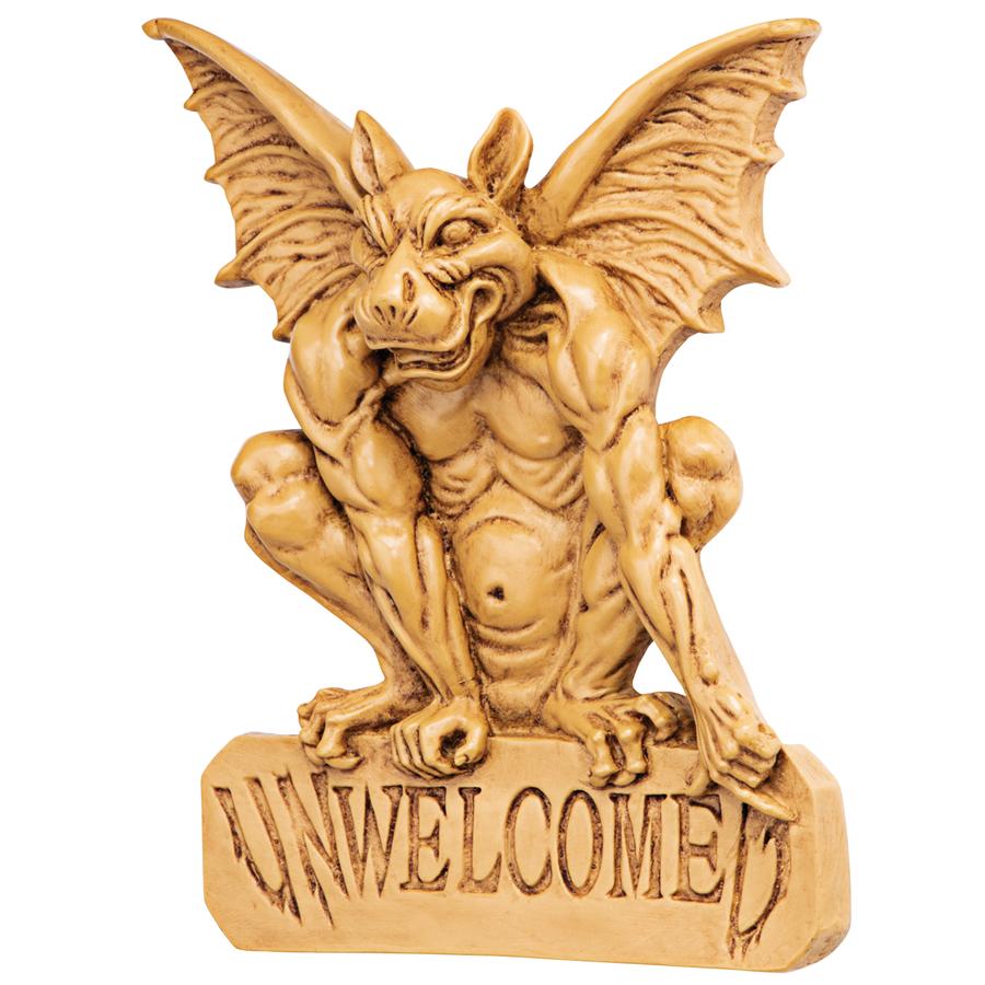 UNWelcomeD Gargoyle Welcome Sign Wall Sculpture