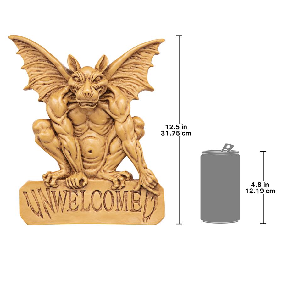 UNWelcomeD Gargoyle Welcome Sign Wall Sculpture