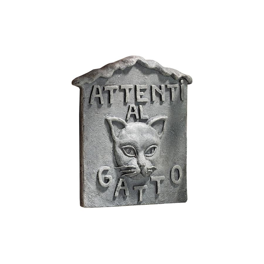 Beware of Cat Italian Wall Sculpture: Attenti al Gatto
