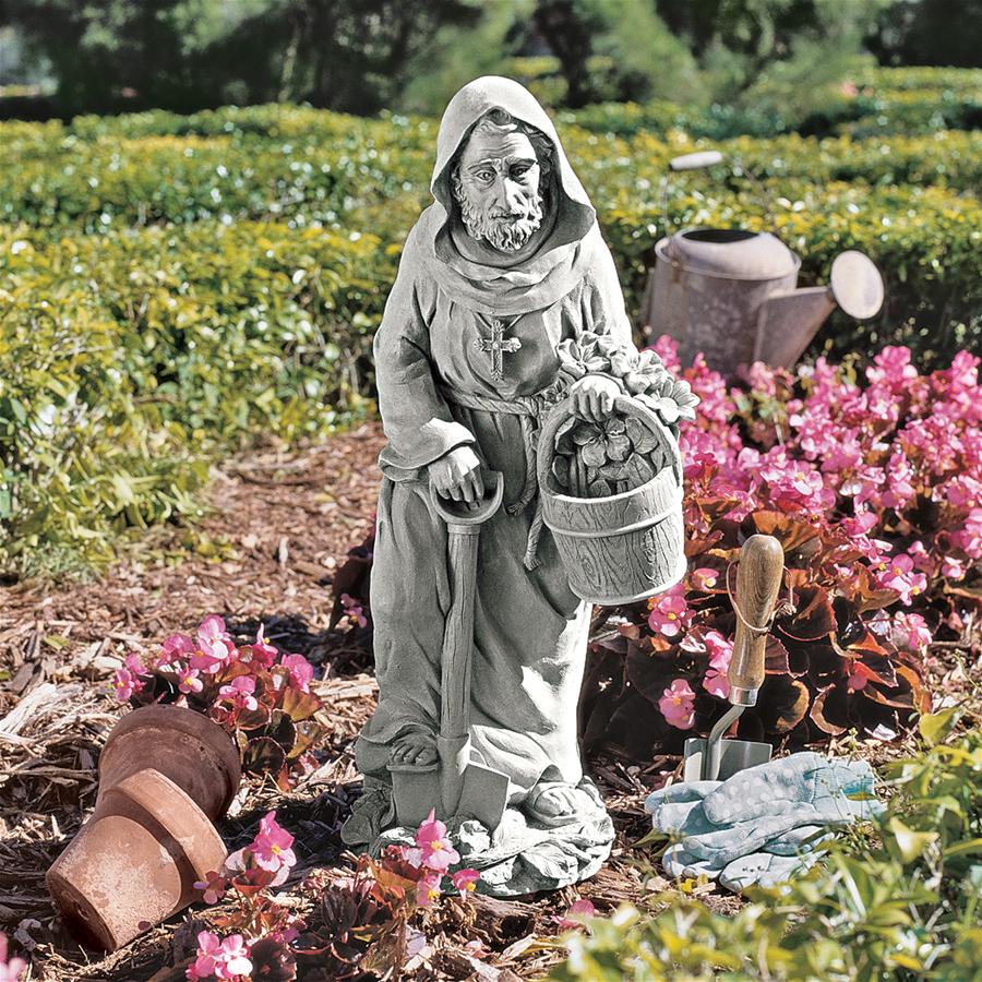 St. Fiacre, the Gardener's Patron Saint Statue: Large