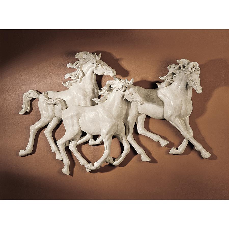 Los Tres Caballos del Castillo Alomar Horse Wall Sculpture
