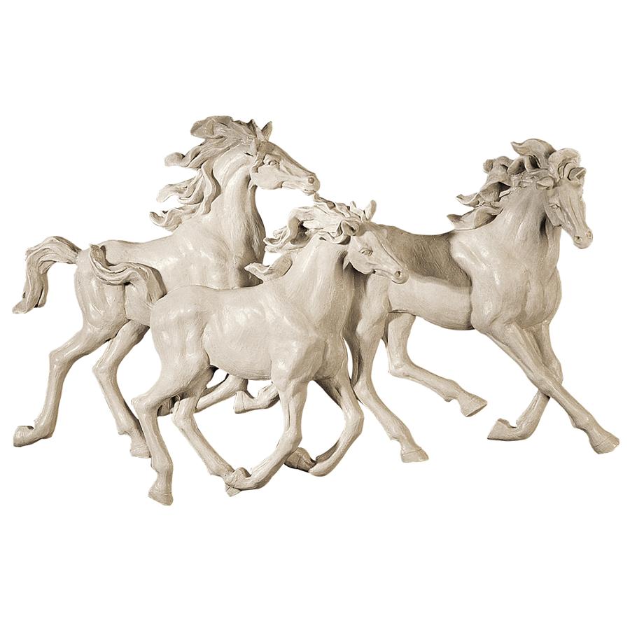 Los Tres Caballos del Castillo Alomar Horse Wall Sculpture