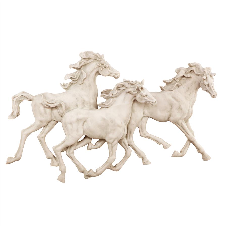 Los Tres Caballos del Castillo Alomar Horse Wall Sculpture