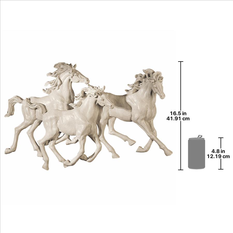 Los Tres Caballos del Castillo Alomar Horse Wall Sculpture