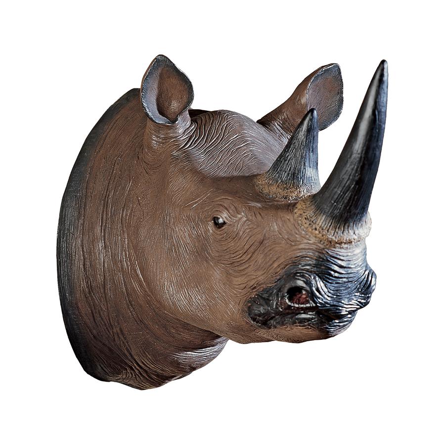 Black Rhinoceros Trophy Wall Sculpture