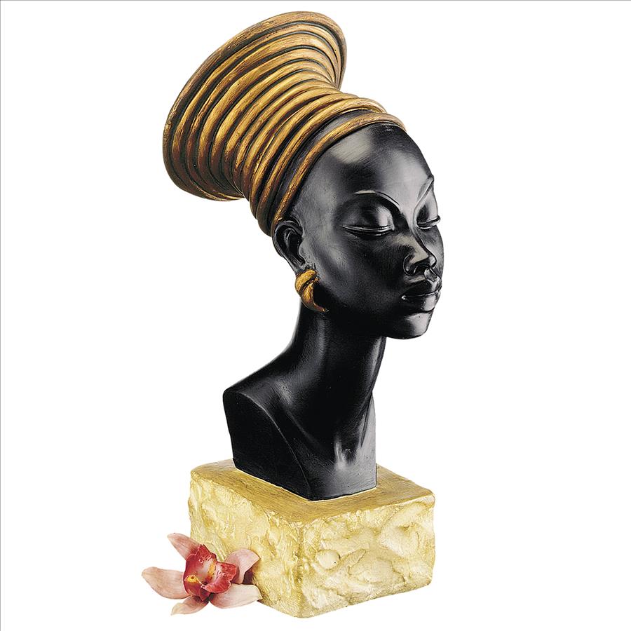 Nubian Kandake African Queen Sculptural Bust: Each
