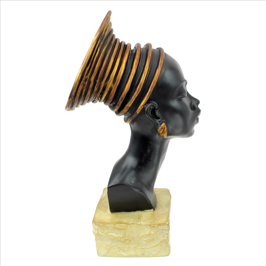 Nubian Kandake African Queen Sculptural Bust: Each