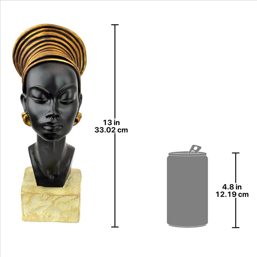 Nubian Kandake African Queen Sculptural Bust: Each