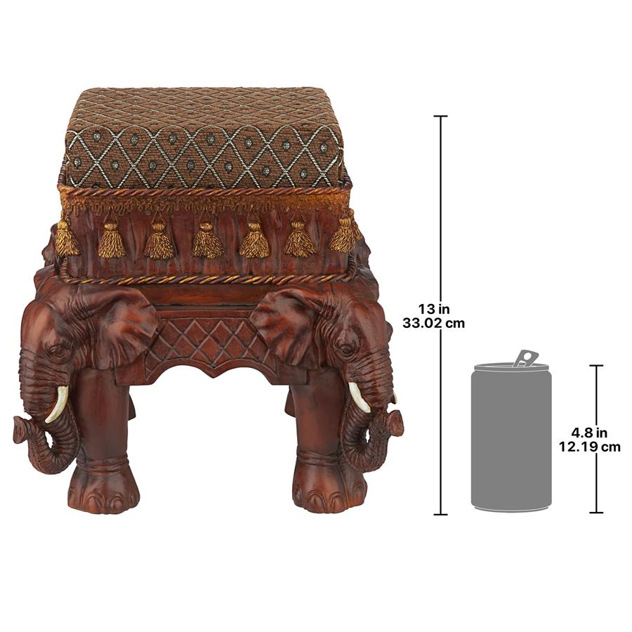 The Maharajah's Elephants Sculptural Upholstered Footstool