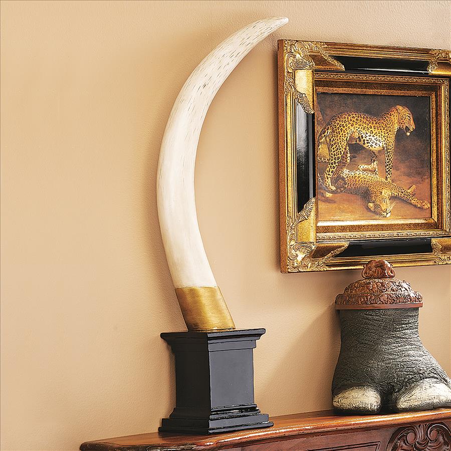 British Colonial Elephant Tusk Sculptural Trophy: Each