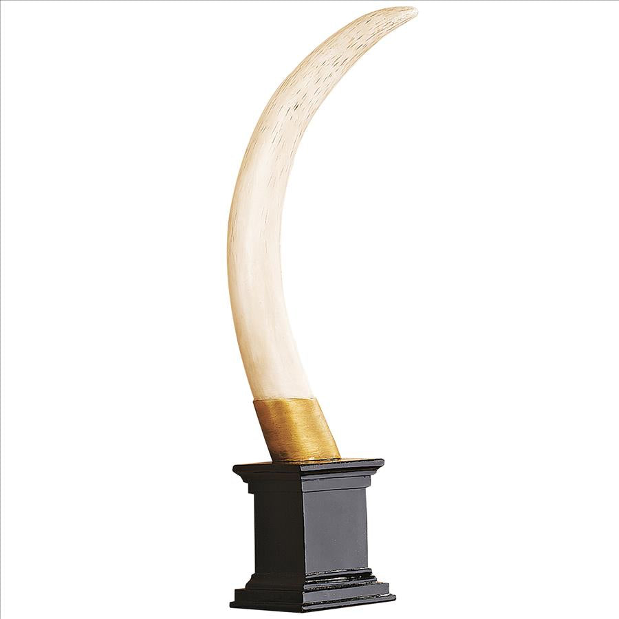 British Colonial Elephant Tusk Sculptural Trophy: Each