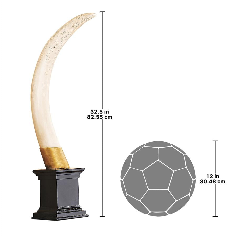 British Colonial Elephant Tusk Sculptural Trophy: Each