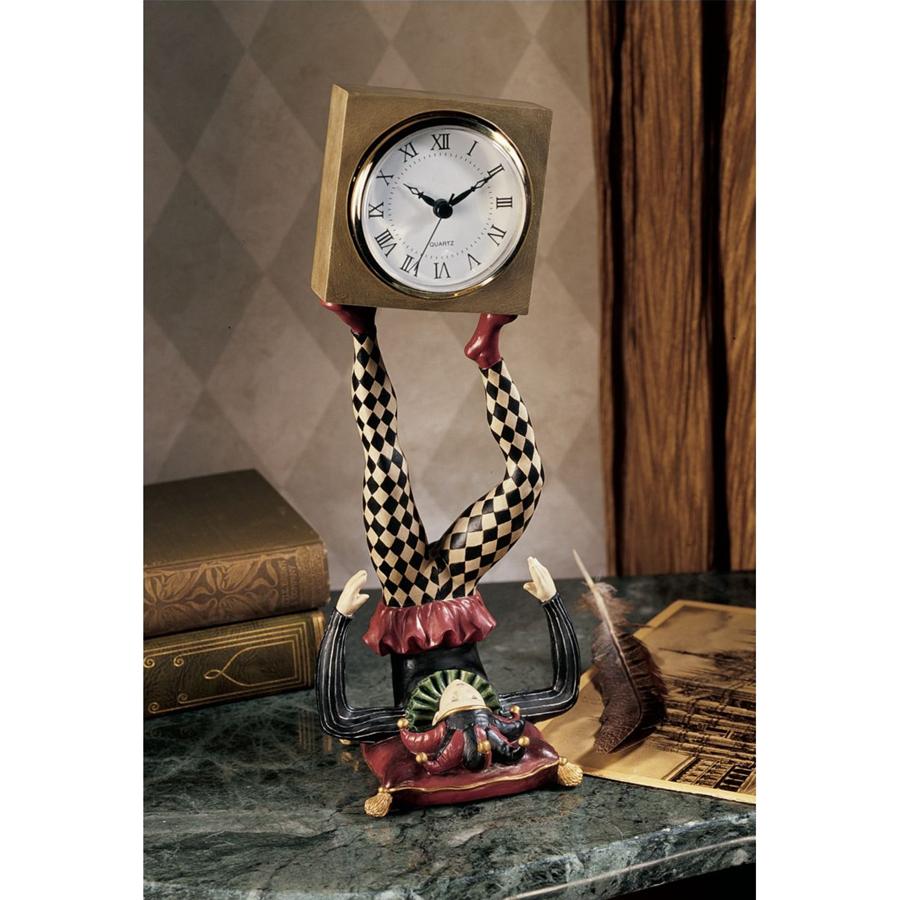 Juggling Time Harlequin Jester Sculptural Clock