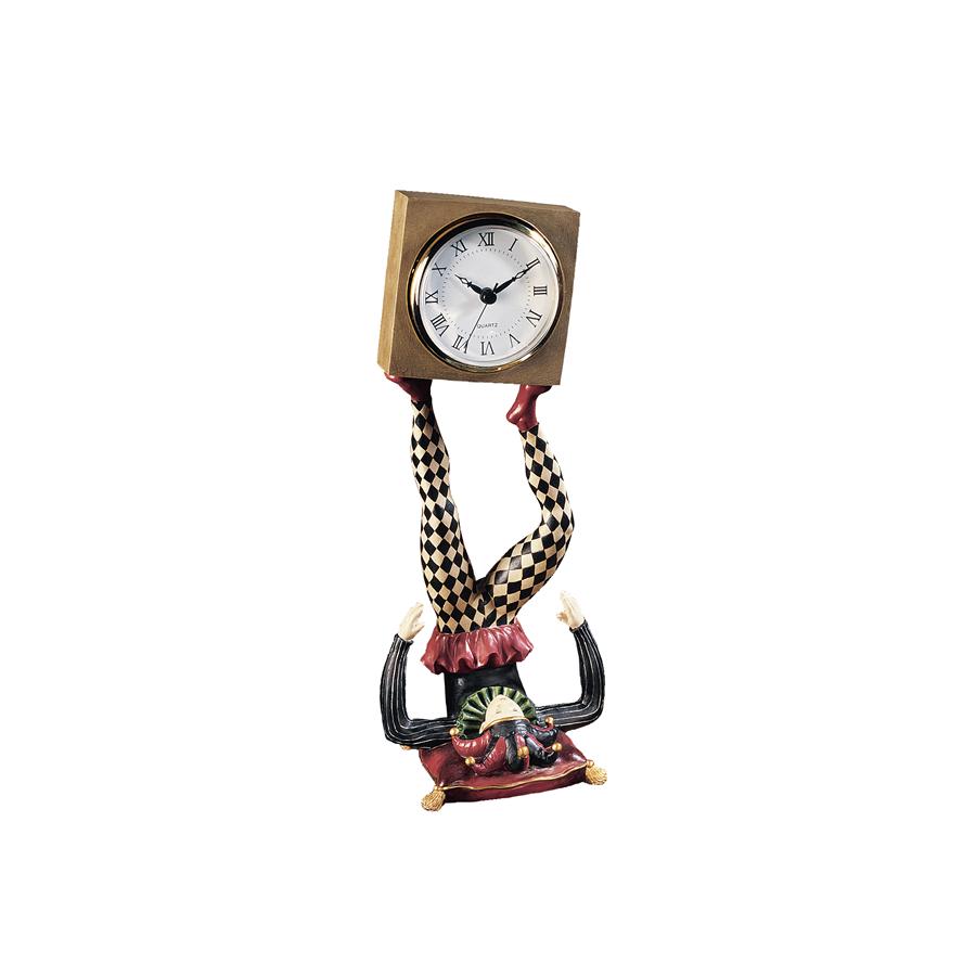 Juggling Time Harlequin Jester Sculptural Clock