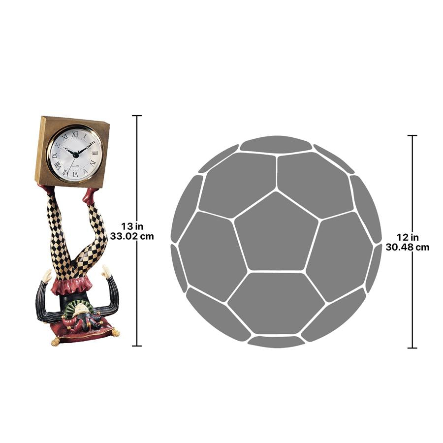 Juggling Time Harlequin Jester Sculptural Clock