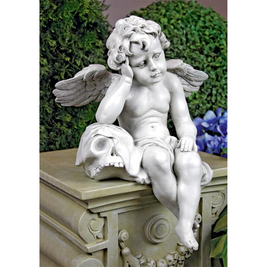 Mourning Mortality Sitting Cherub Sculpture