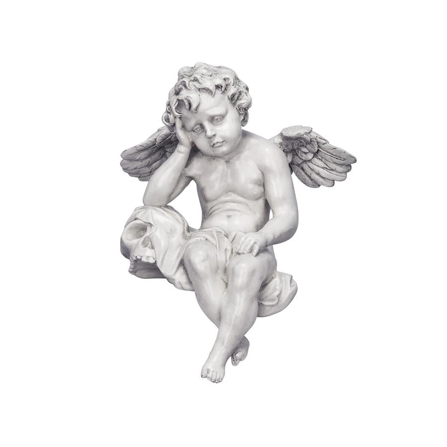 Mourning Mortality Sitting Cherub Sculpture