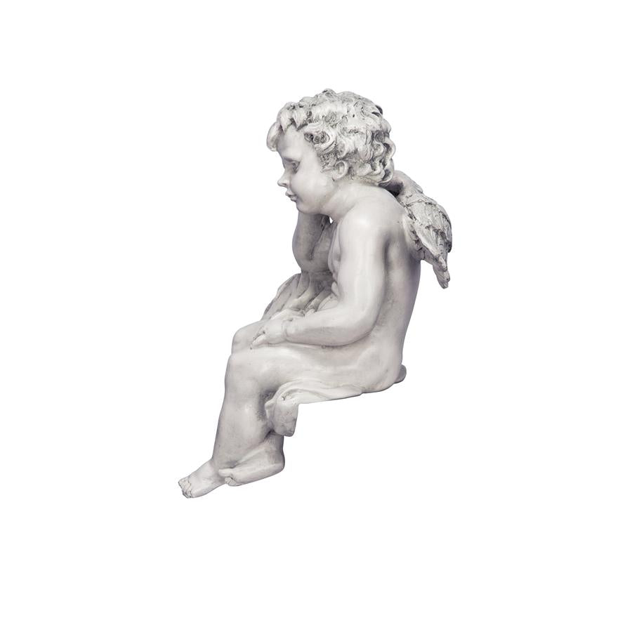 Mourning Mortality Sitting Cherub Sculpture