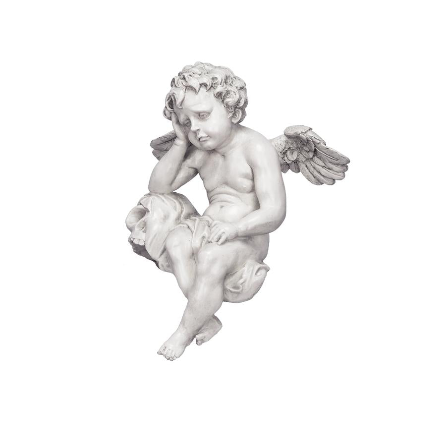 Mourning Mortality Sitting Cherub Sculpture