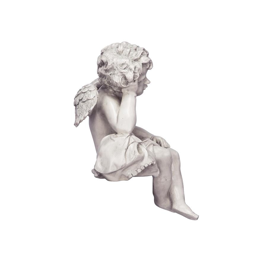 Mourning Mortality Sitting Cherub Sculpture