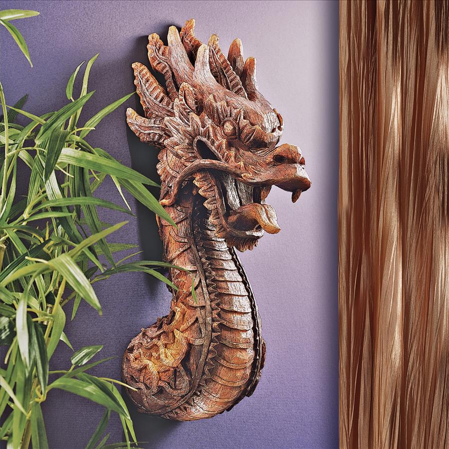 Asian Fire Dragon Wall Sculpture: Each