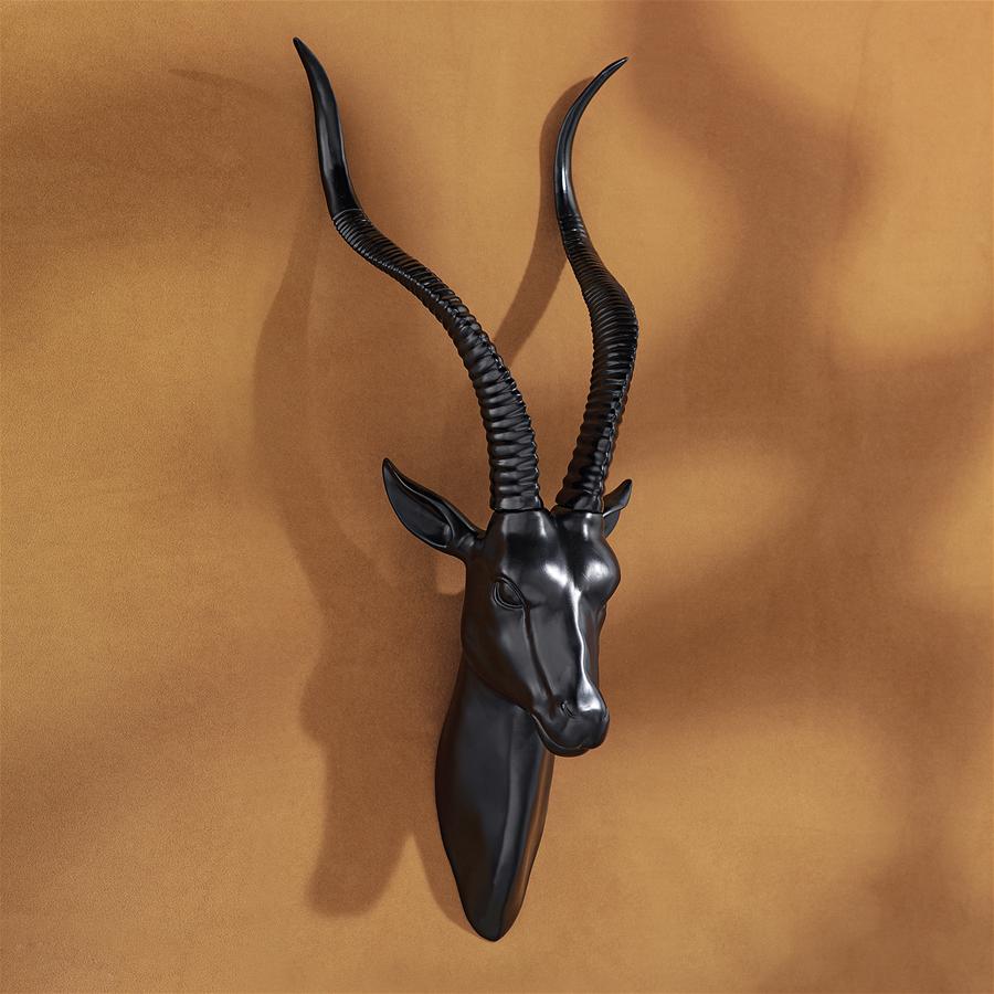 African Antelope Wall Mounted Trophy Statue: Each