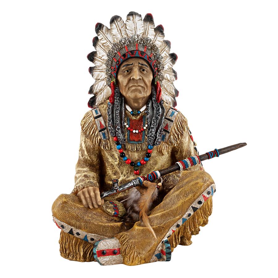 Noble Feathers Native American Statue