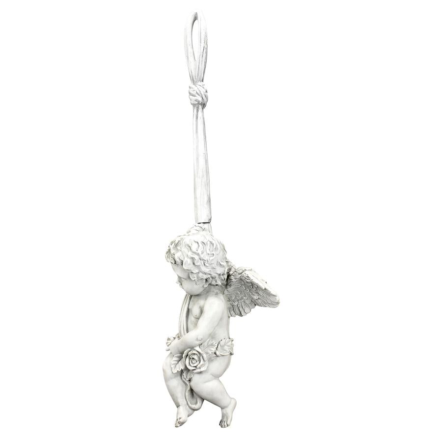 Angelic Play Hanging Cherub Sculpture: Large