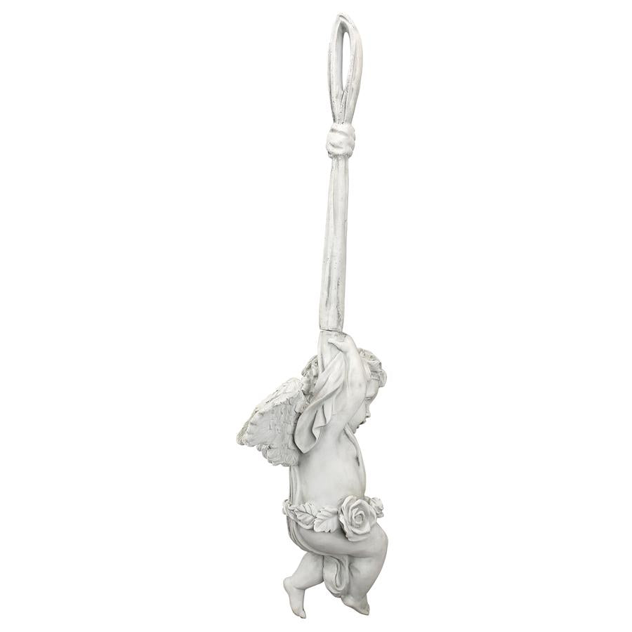 Angelic Play Hanging Cherub Sculpture: Large